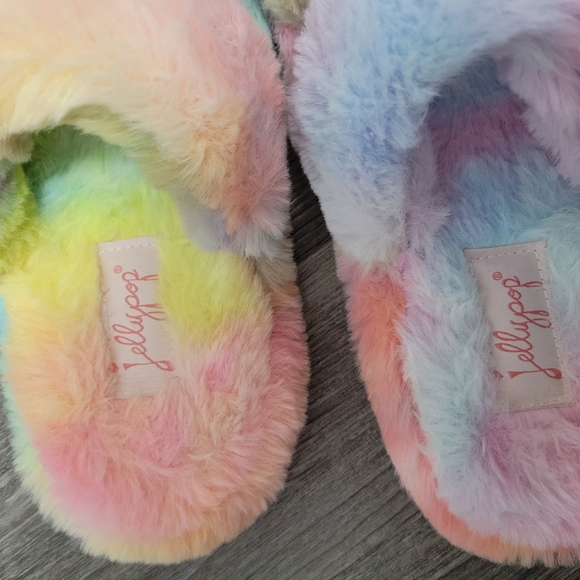 Jellypop Multicolor Fuzzy Slippers - Picture 2 of 4